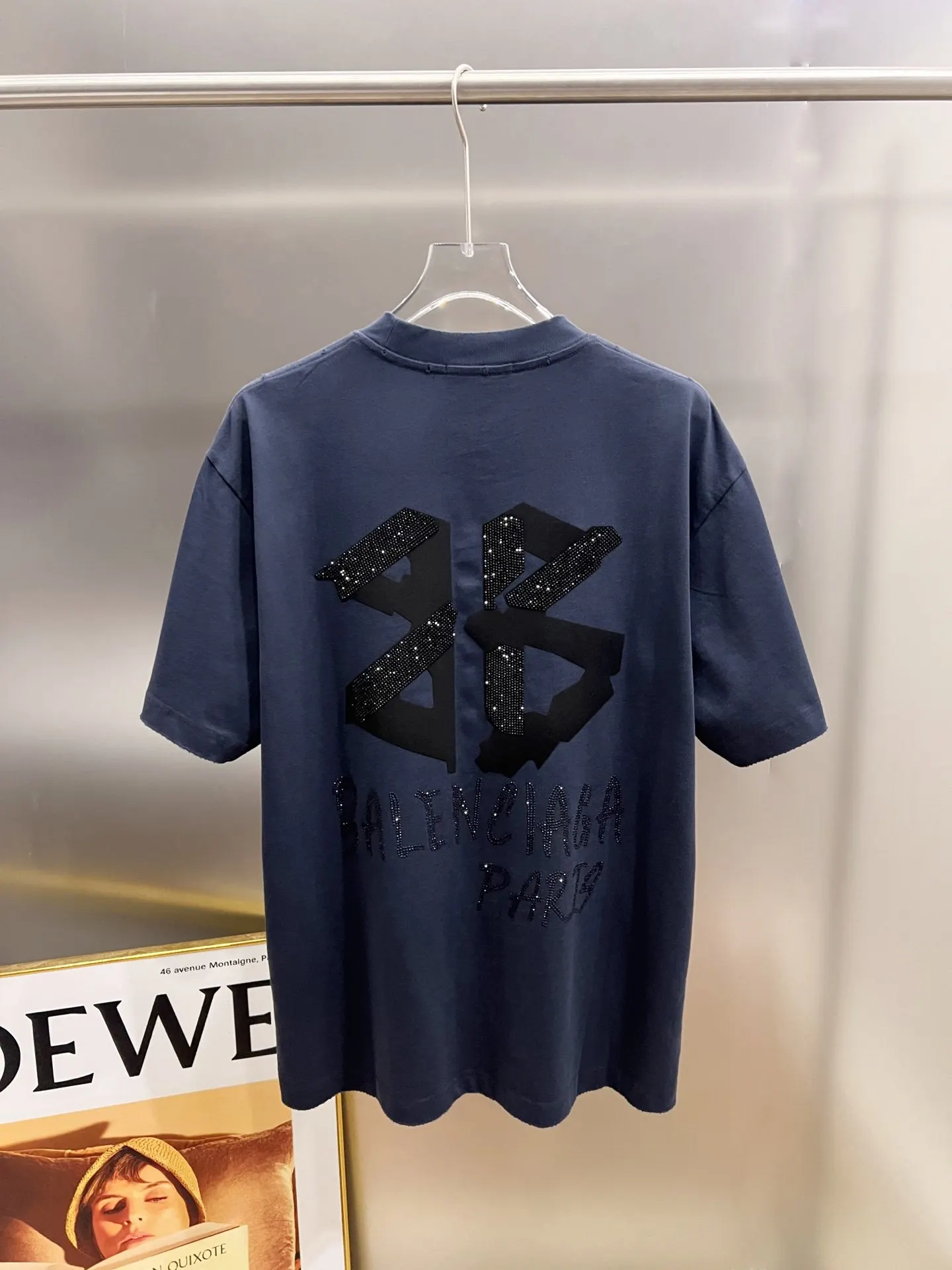 Balenciaga 黑色 Logo 短袖T恤 宽松休閒款