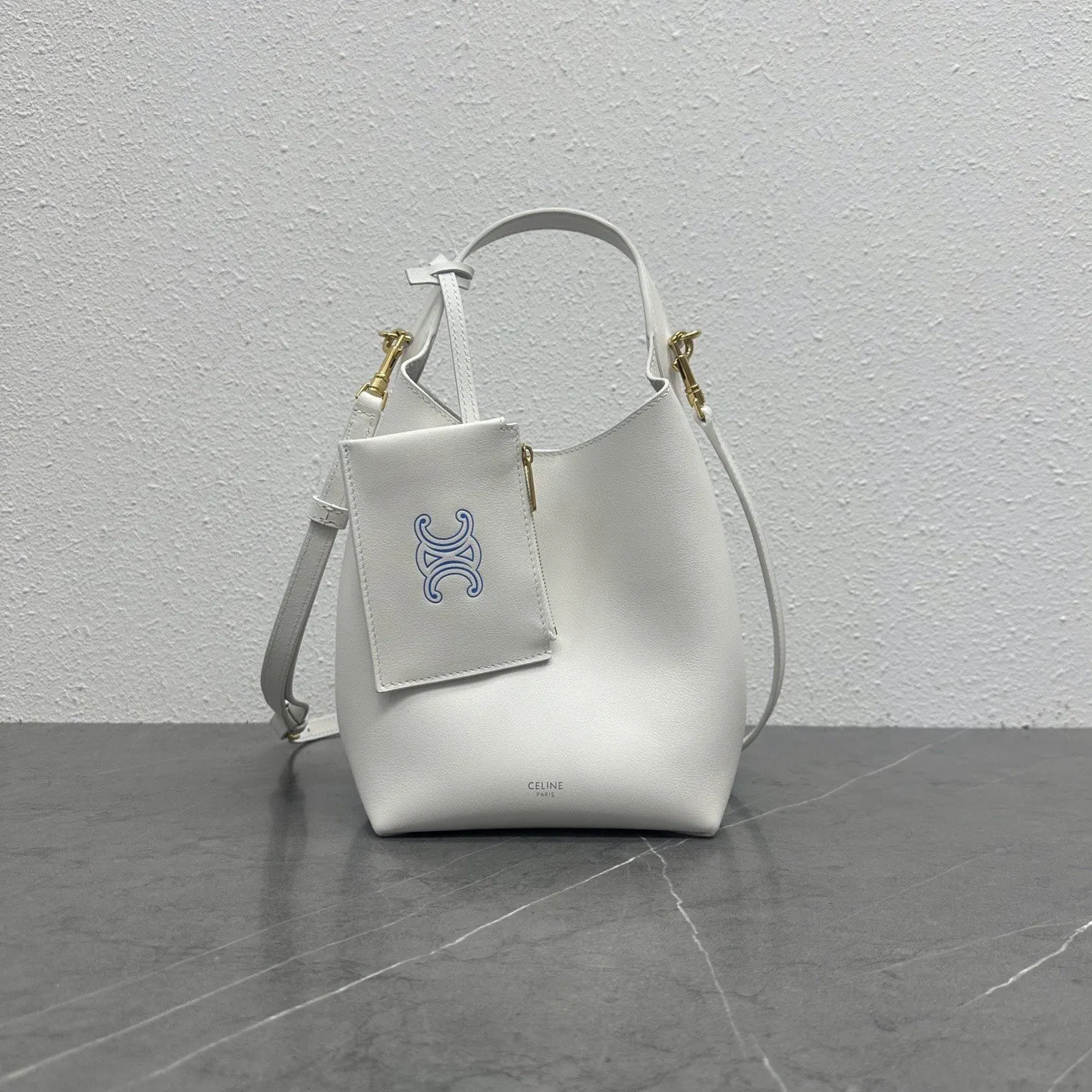 Celine Hobo 白色 小牛皮 腋下包 復古腋下背款