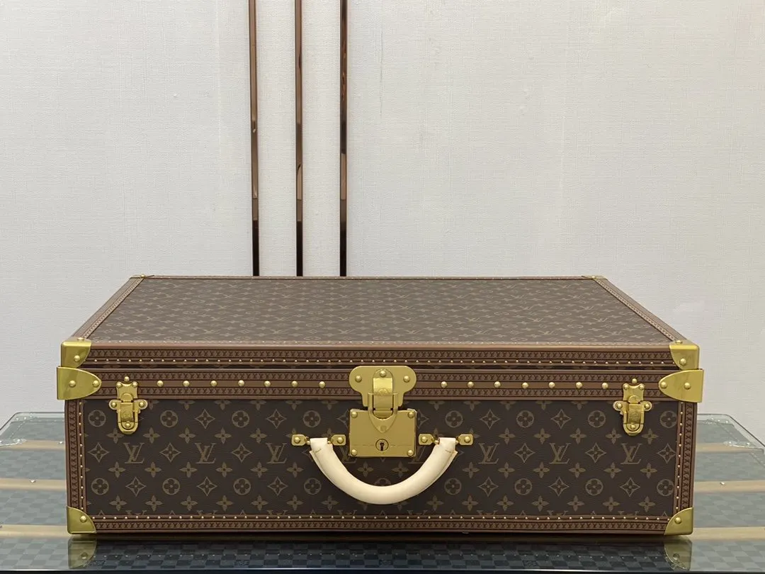 Louis Vuitton Gold Suitcase Travel Lightweight Canvas