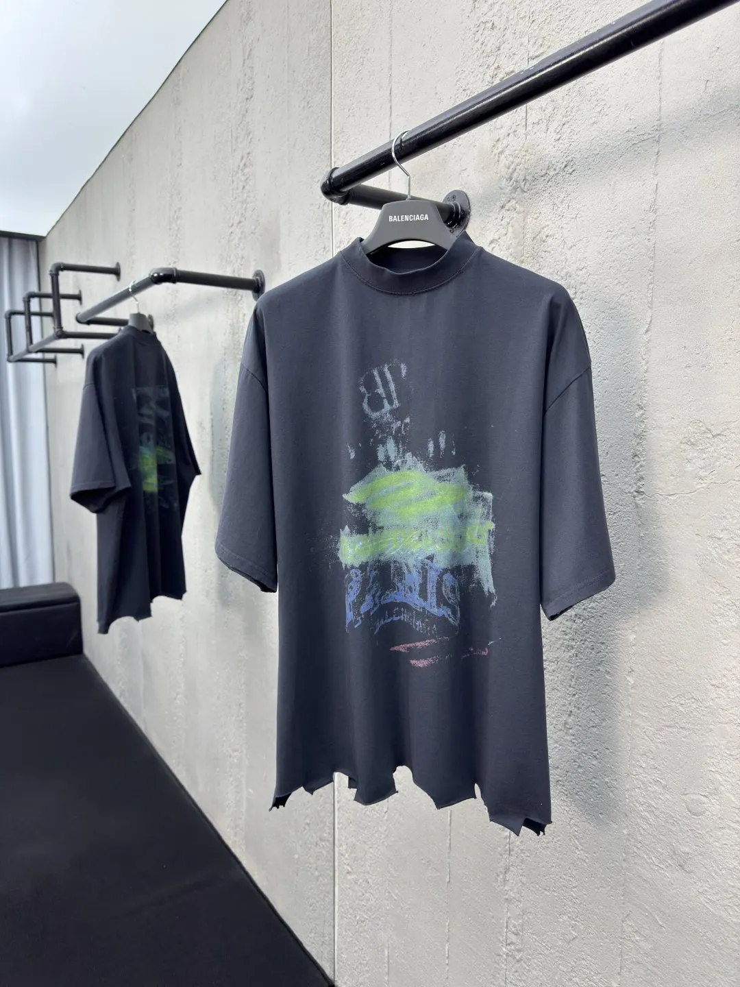 Balenciaga 黑色 純棉 短袖T恤 街頭休閒款
