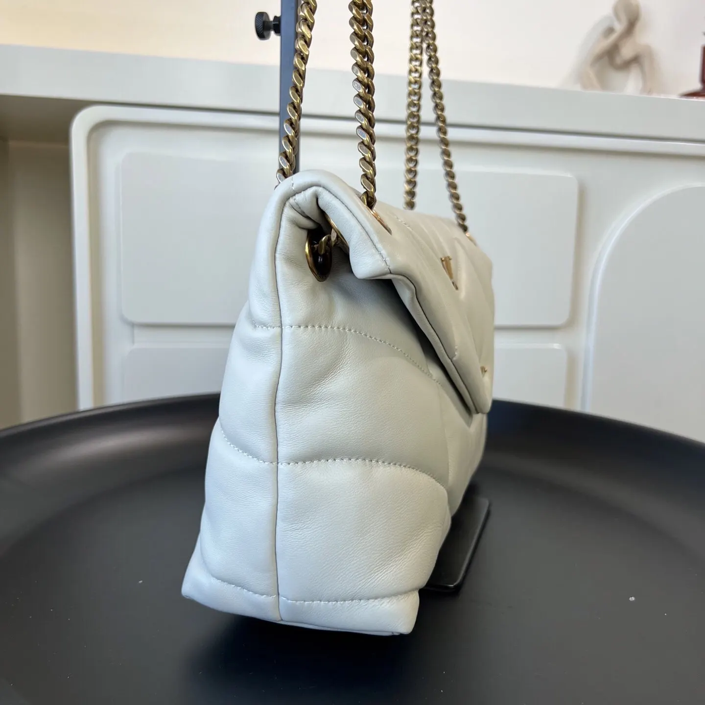 YSL 銀色 羊皮 鏈條包 精致鏈條款