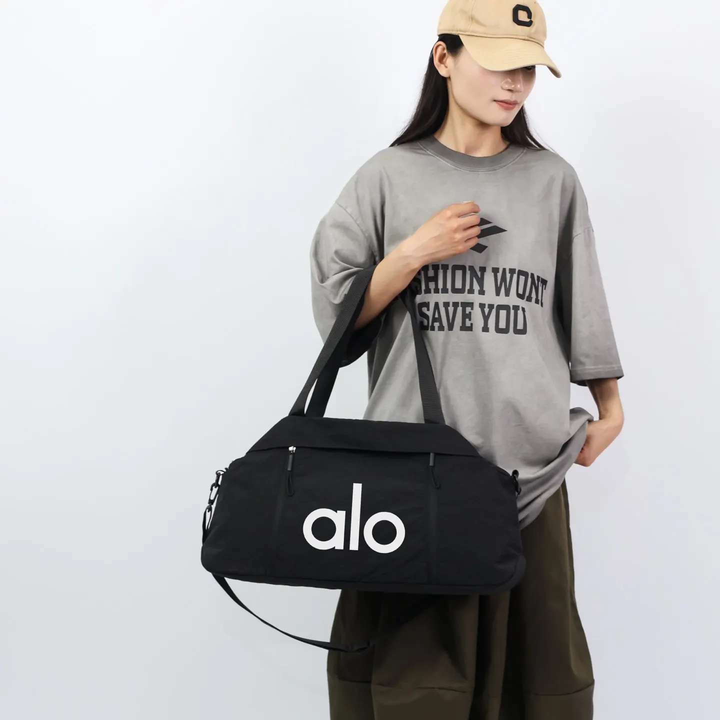 AIO 時尚潮流百搭休閒單肩包大容量女生托特包 旅行袋 大容量旅行款