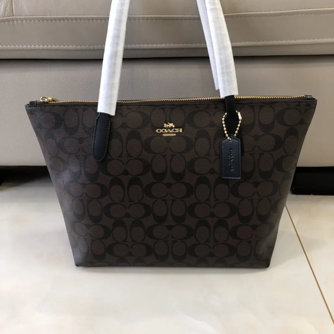 牛皮 C原 拉链托特购物袋 牛皮 經典PVC 托特包 大容量托特款
