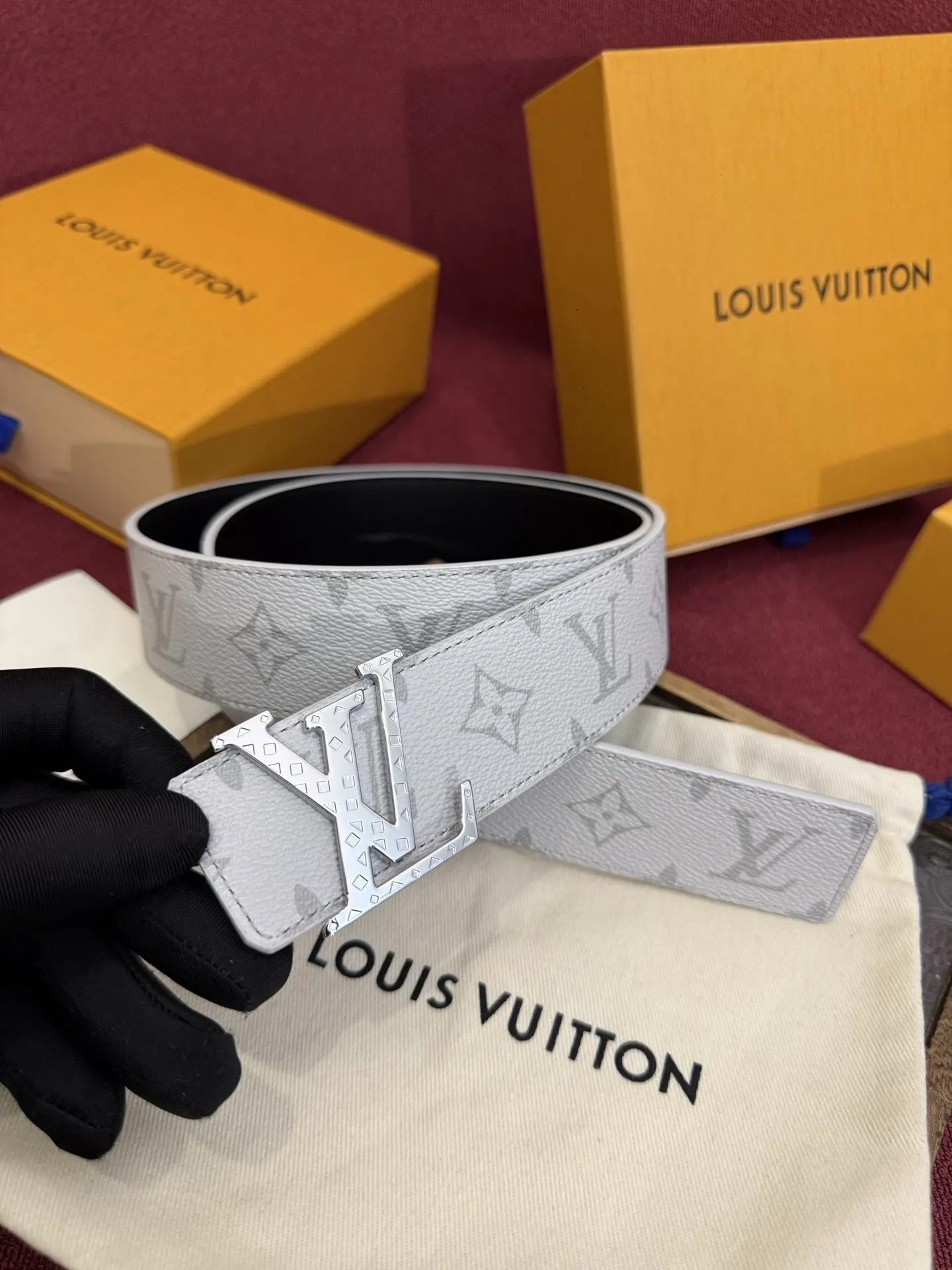 LV 綠色 雙面腰帶 商務休閒款