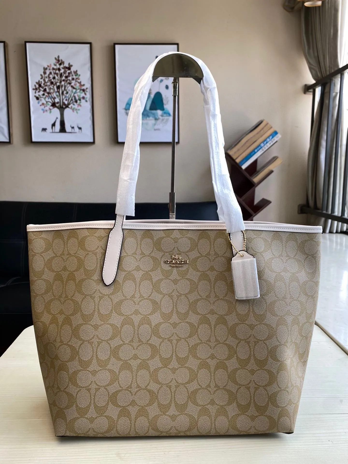 Coach 帆布 内置拉链袋 托特包 大容量托特款