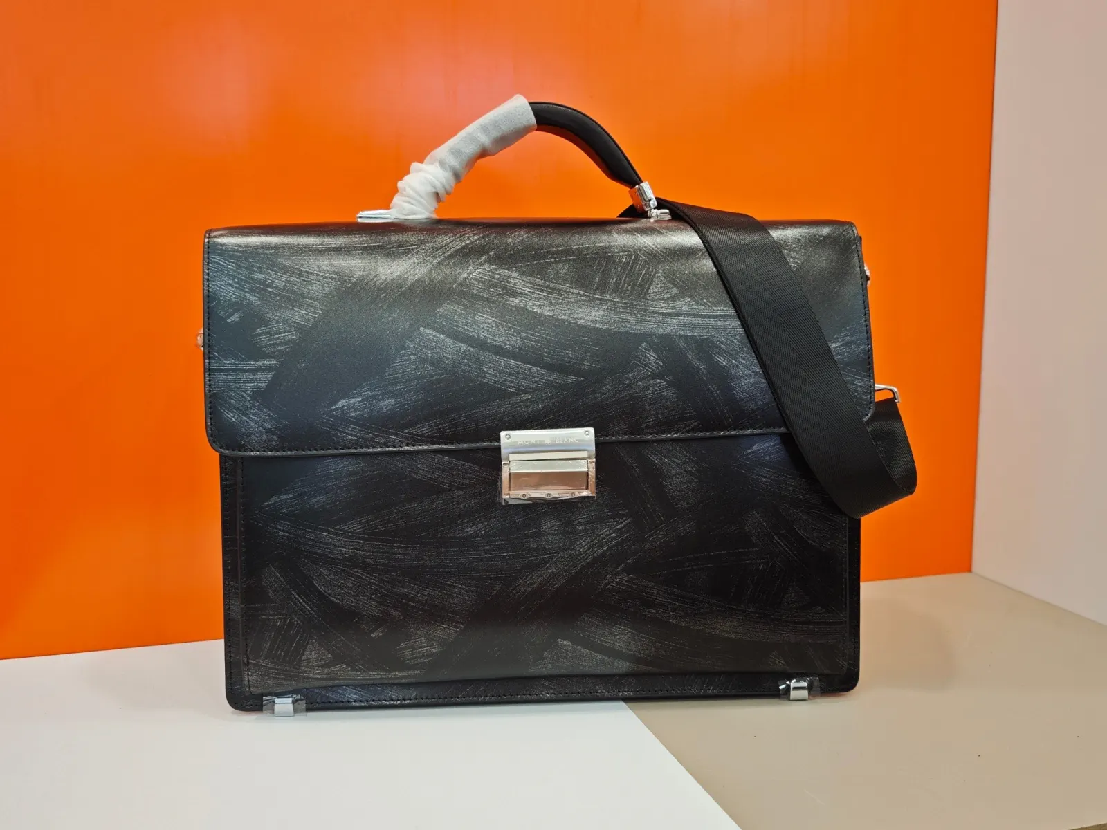 Black Briefcase Business Commuter Leather
