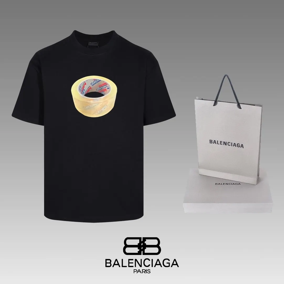 Balenciaga Black Short Sleeve T-Shirt Loose Casual