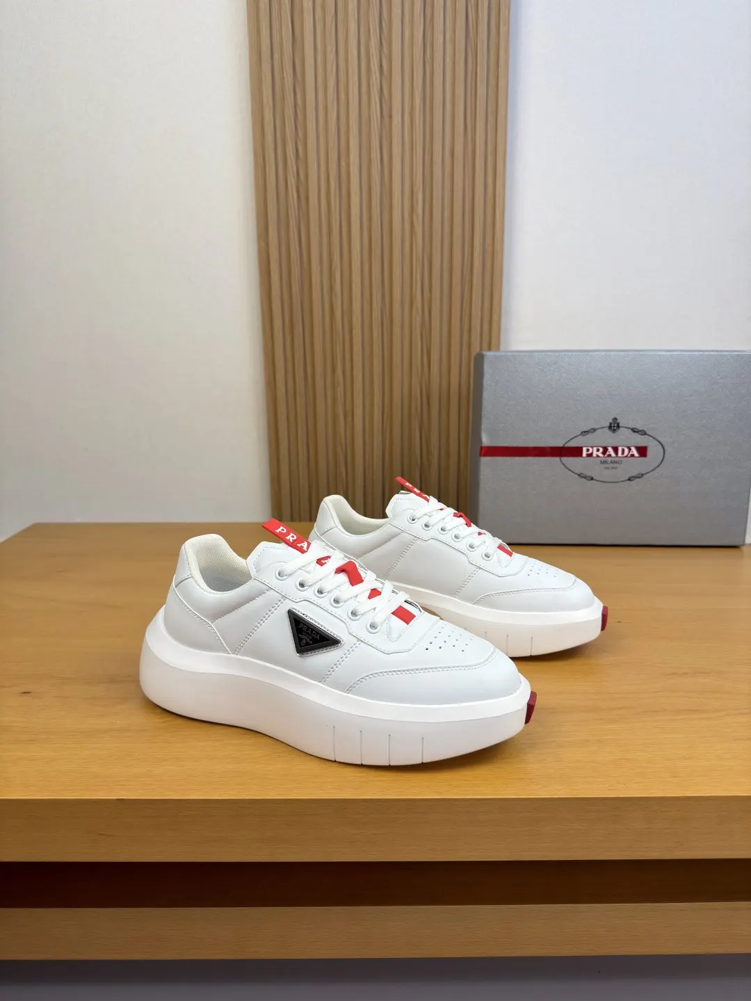 Prada Sneakers Casual Canvas Leather