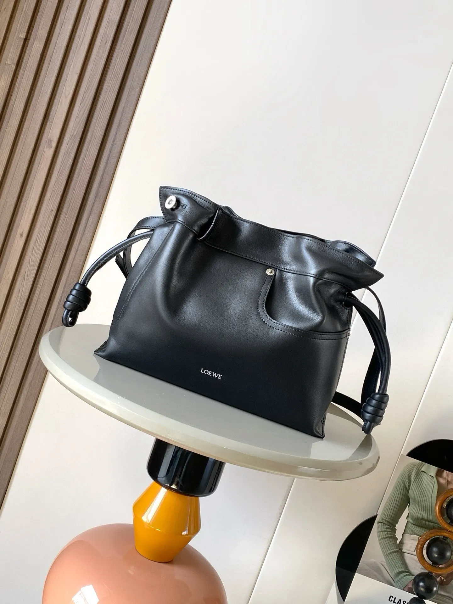 Loewe 黑色 小牛皮 托特包 大容量托特款