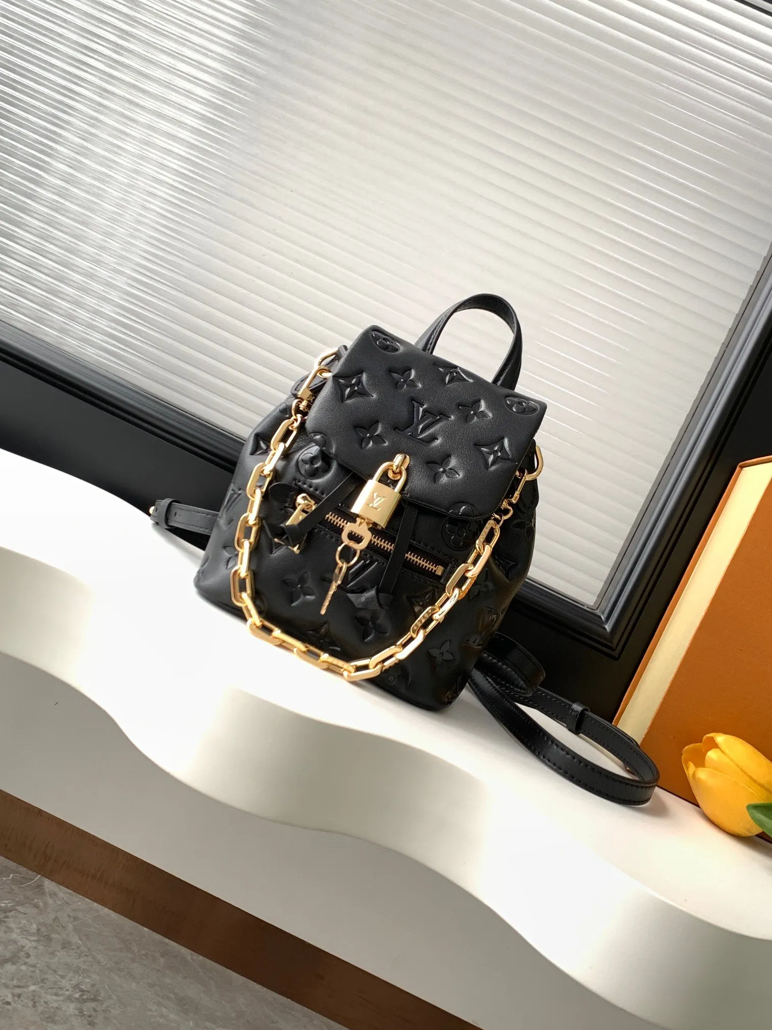 Louis Vuitton Black Backpack Leather