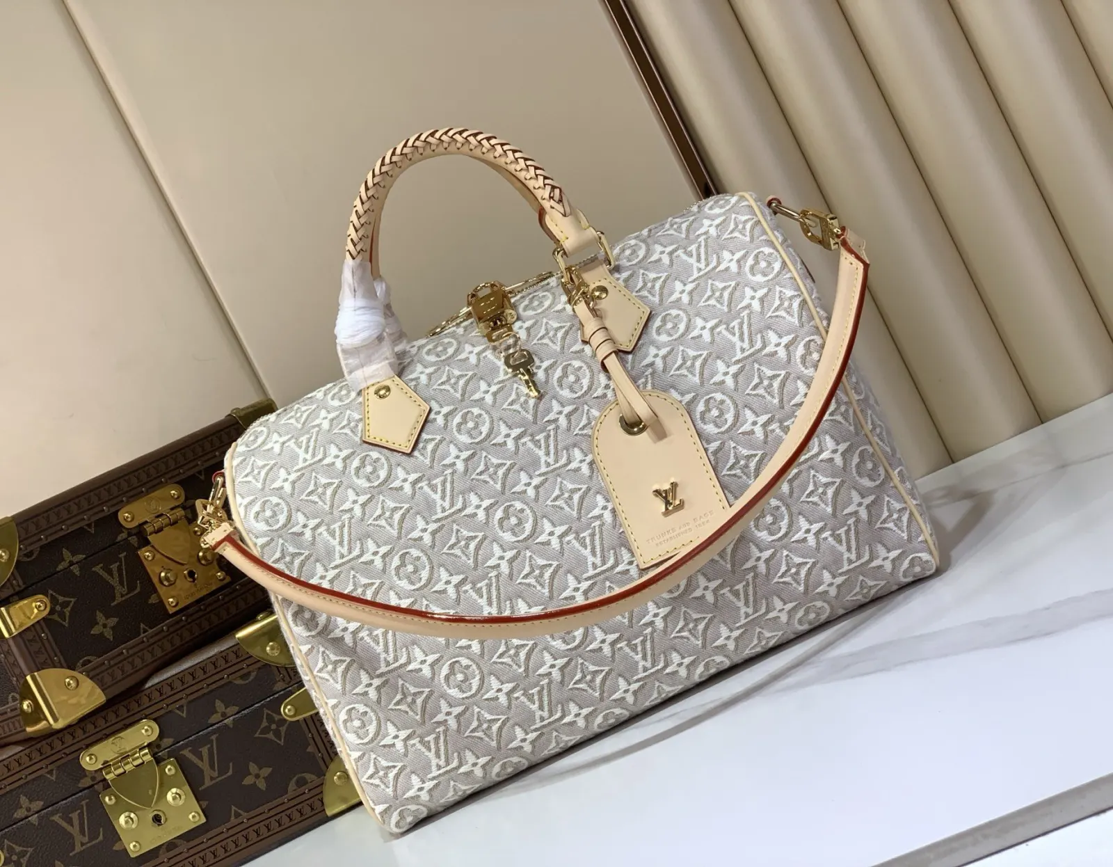 LV Speedy 白色 帆布 收纳包 旅行收纳款