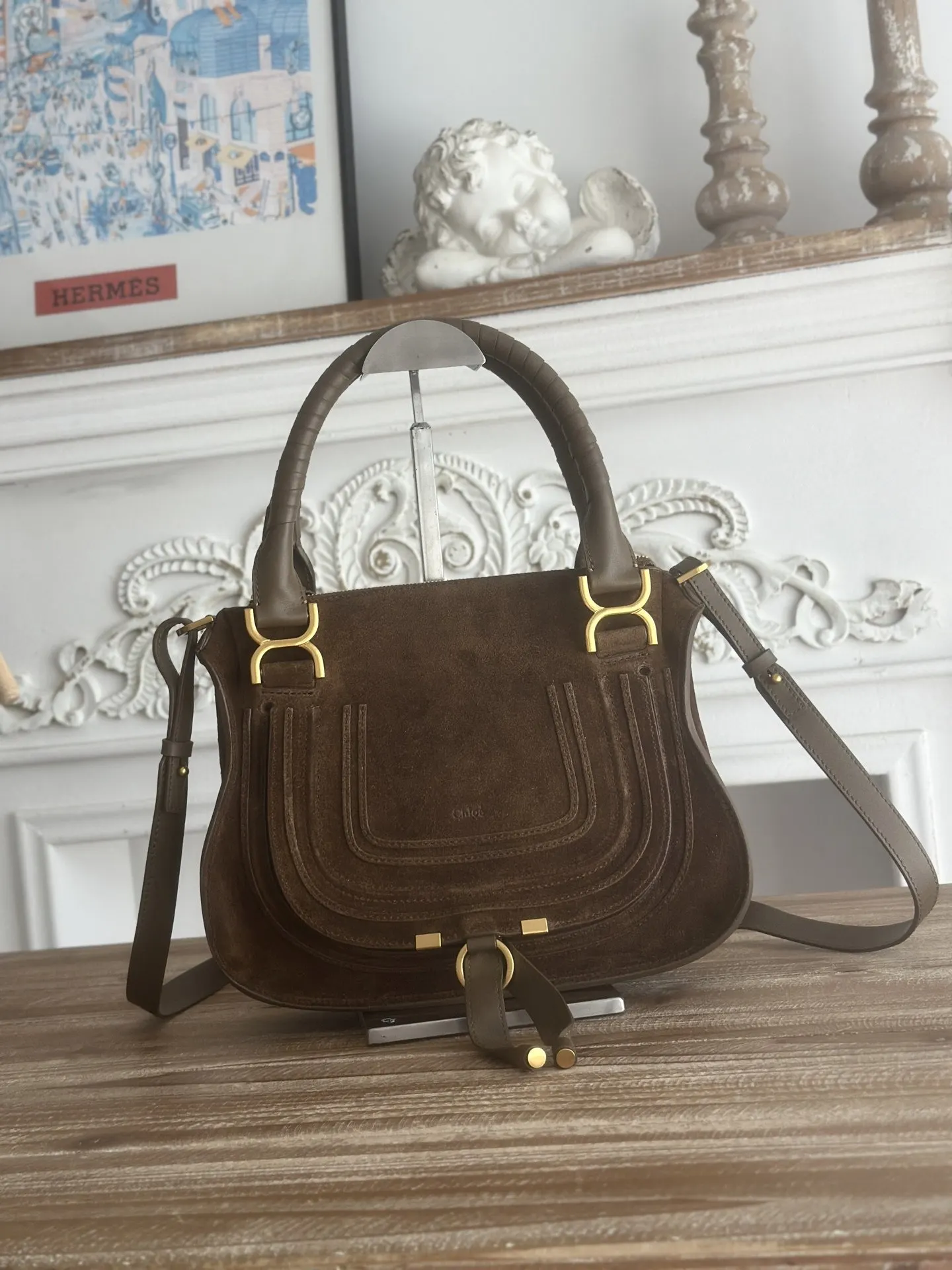 小牛皮 Chloe Marcie马鞍包 斜背包 輕便斜挎款