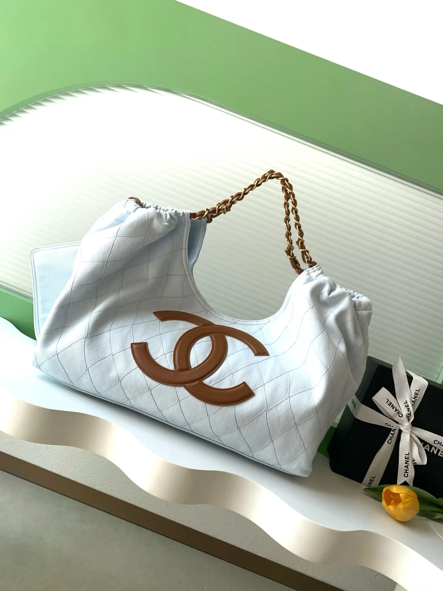 棕色 藍色 Coco Beach系列没藍托特包 牛仔布 大容量托特款
