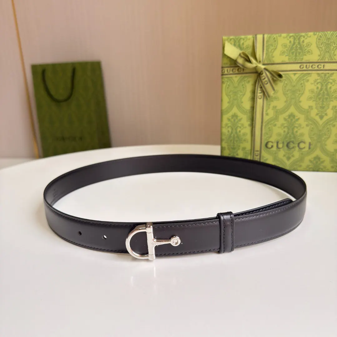 Gucci 雙G扣牛皮雙面腰帶 商務休閒款