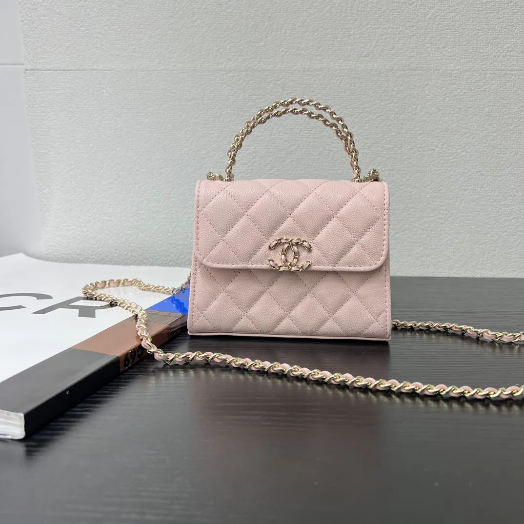 CHANEL Cowhide Kelly Handle Bag, Hand Crossbody