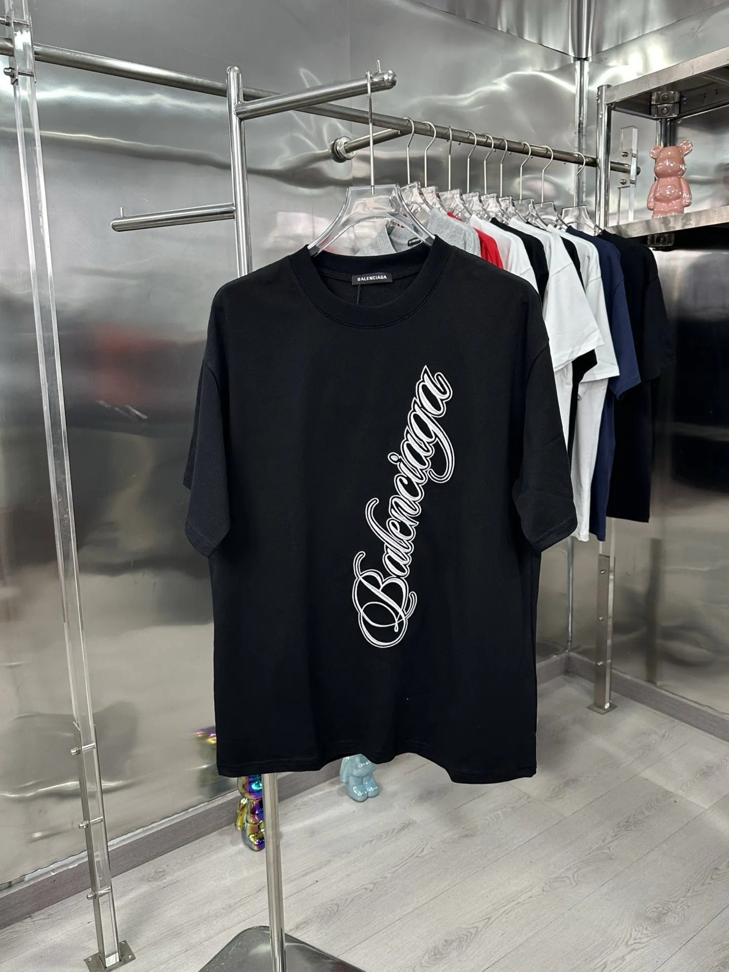 Balenciaga Black Logo Short Sleeve T-Shirt Street Casual