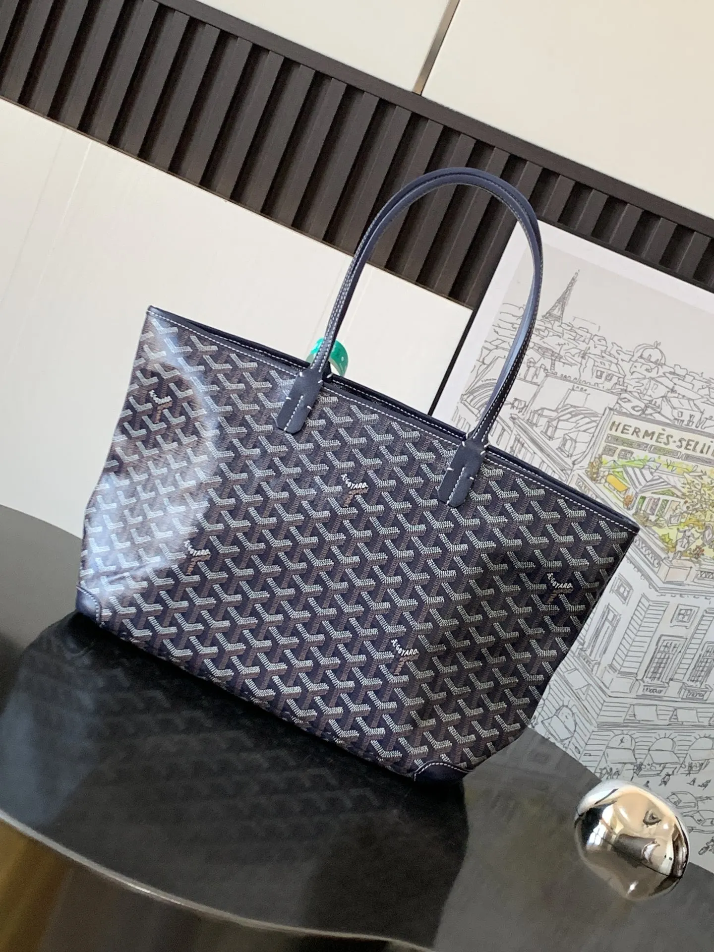 Goyard 深藍 皮革 托特包 大容量托特款