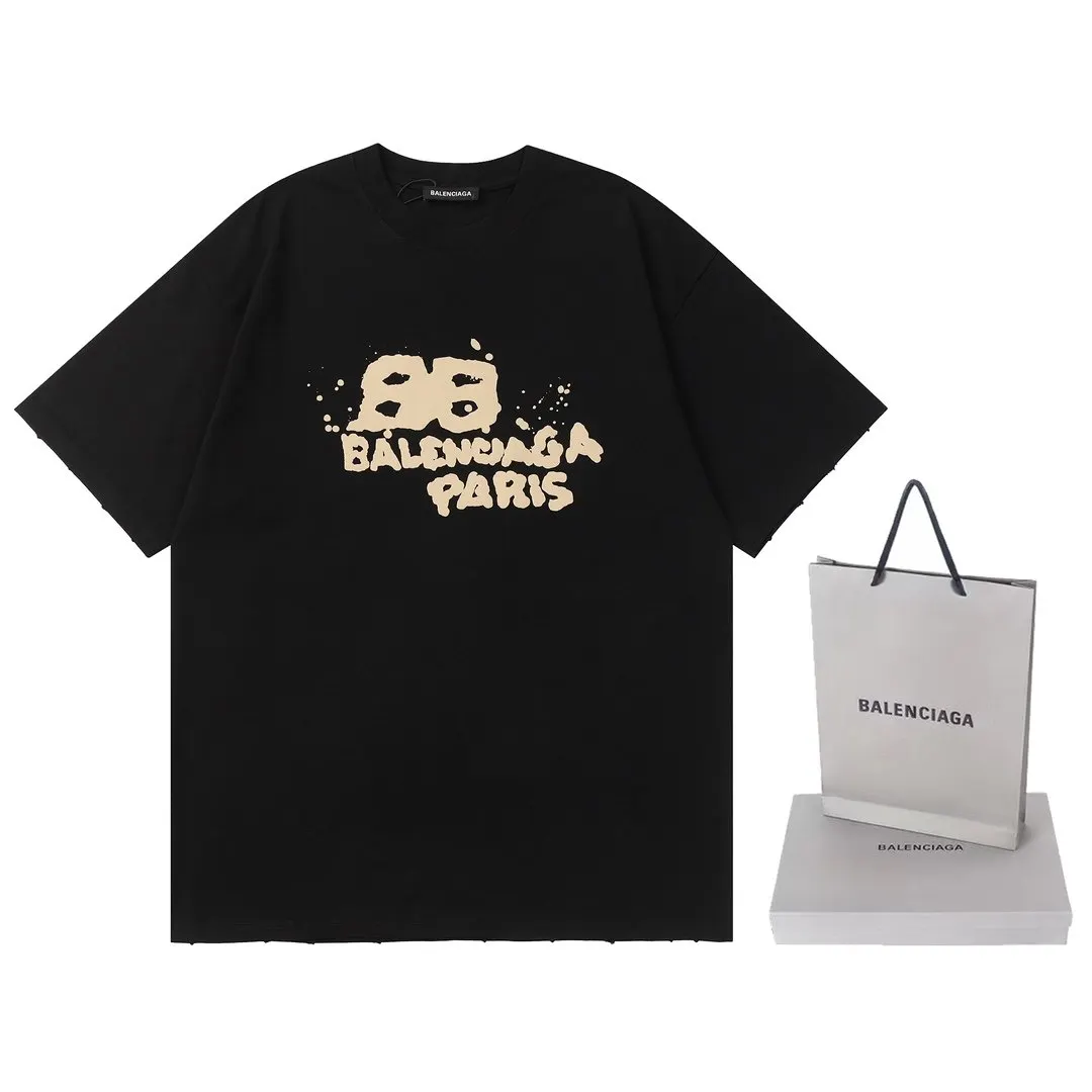 Balenciaga Black Short Sleeve T-Shirt Loose Casual