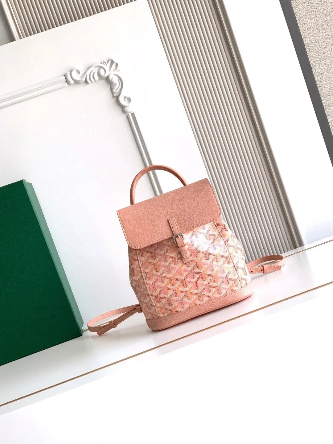 Goyard 帆布 樱花粉 雙肩包 实用雙肩款