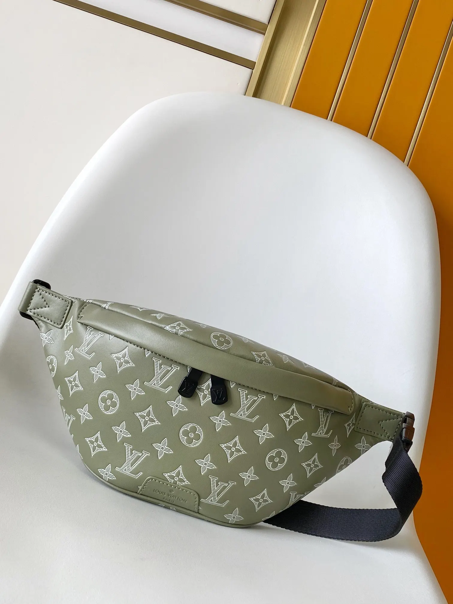 Black Gray Belt Bag Casual Canvas
