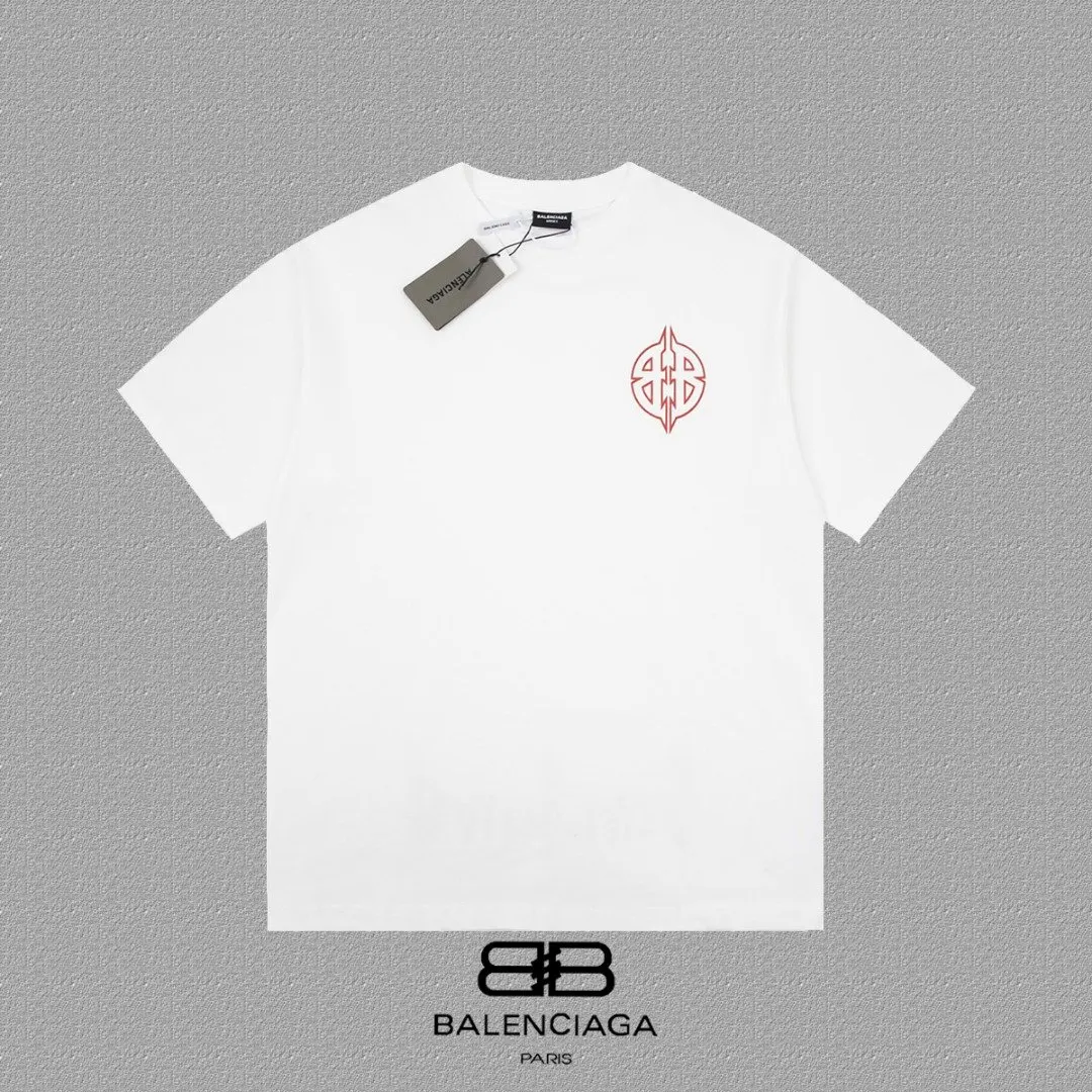 Balenciaga Paris Black Cotton Short Sleeve T-Shirt Street Casual