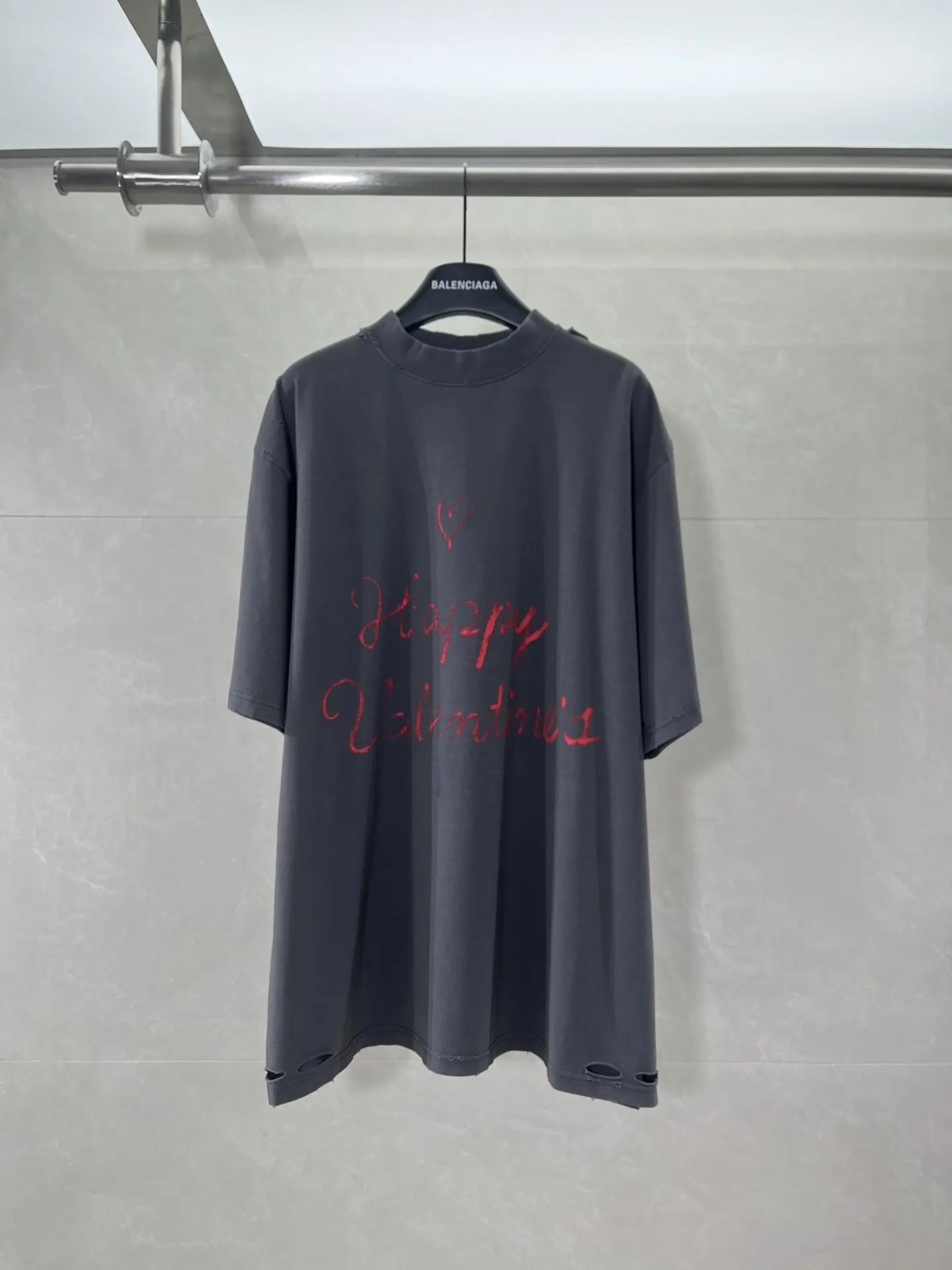 Balenciaga 灰色 Logo 短袖T恤 街頭休閒款