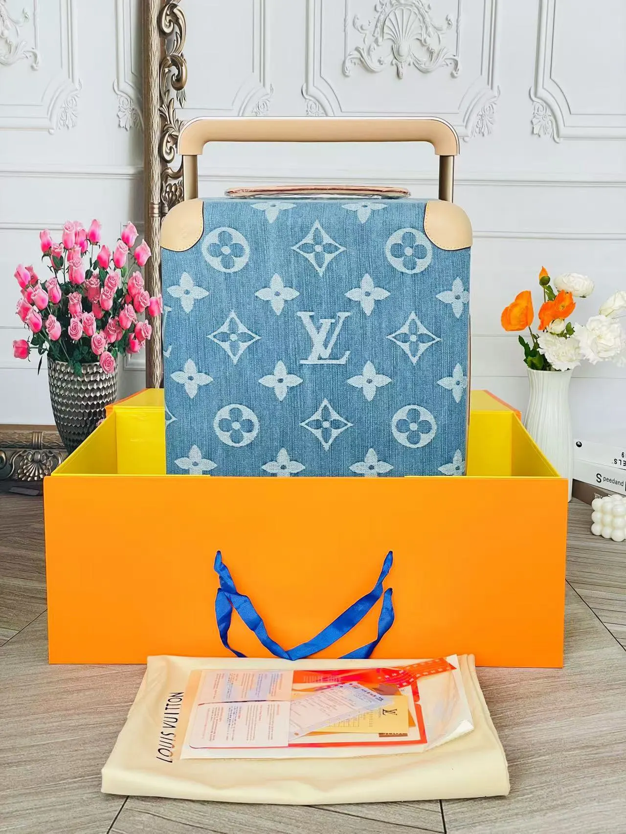 LV 老花 帆布 行李箱 旅行拉杆款 輕便出行款