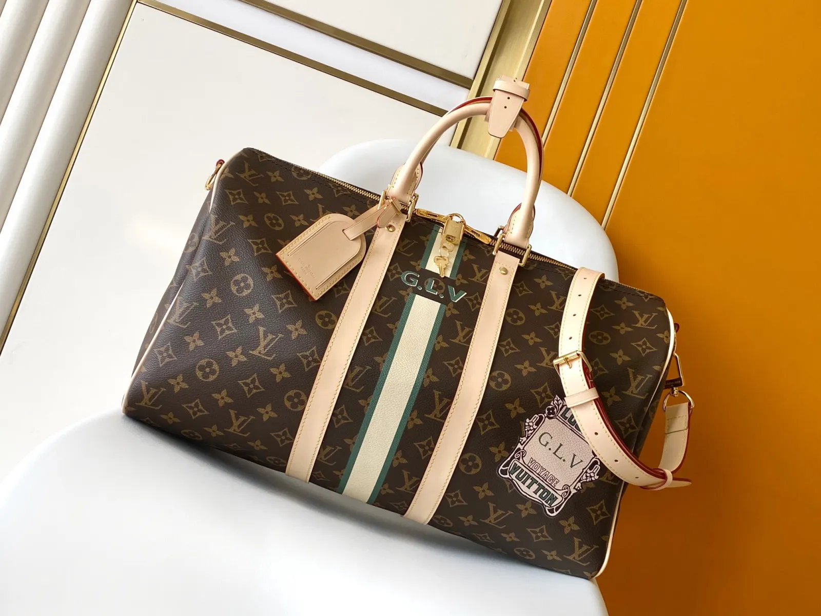 LV Keepall 老花 牛皮 旅行袋 大容量旅行款