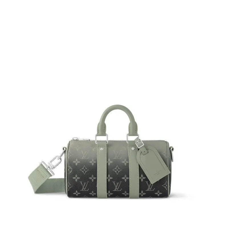 LV 綠色条纹托特包 大容量款