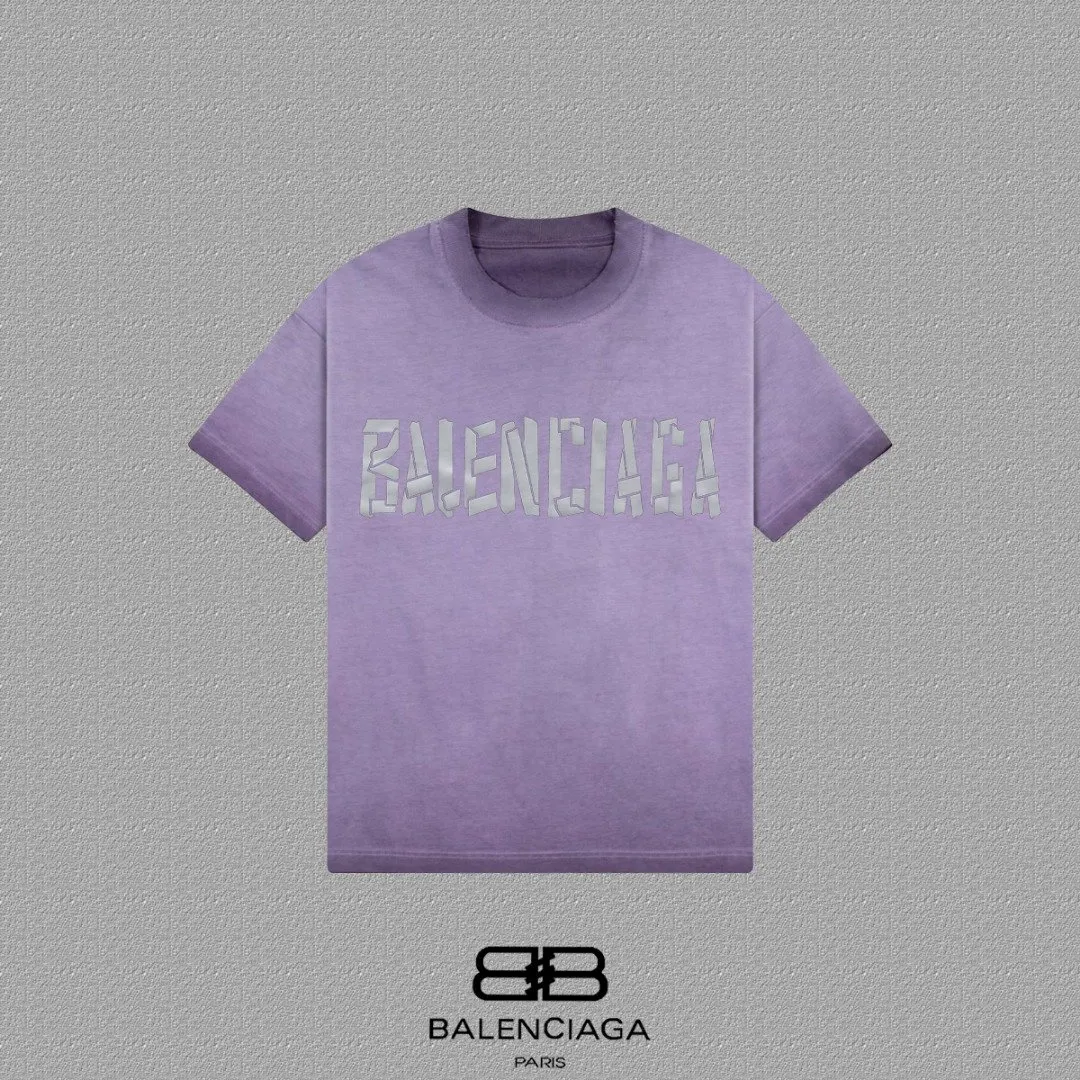 Balenciaga Paris Gray Short Sleeve T-Shirt Street Casual