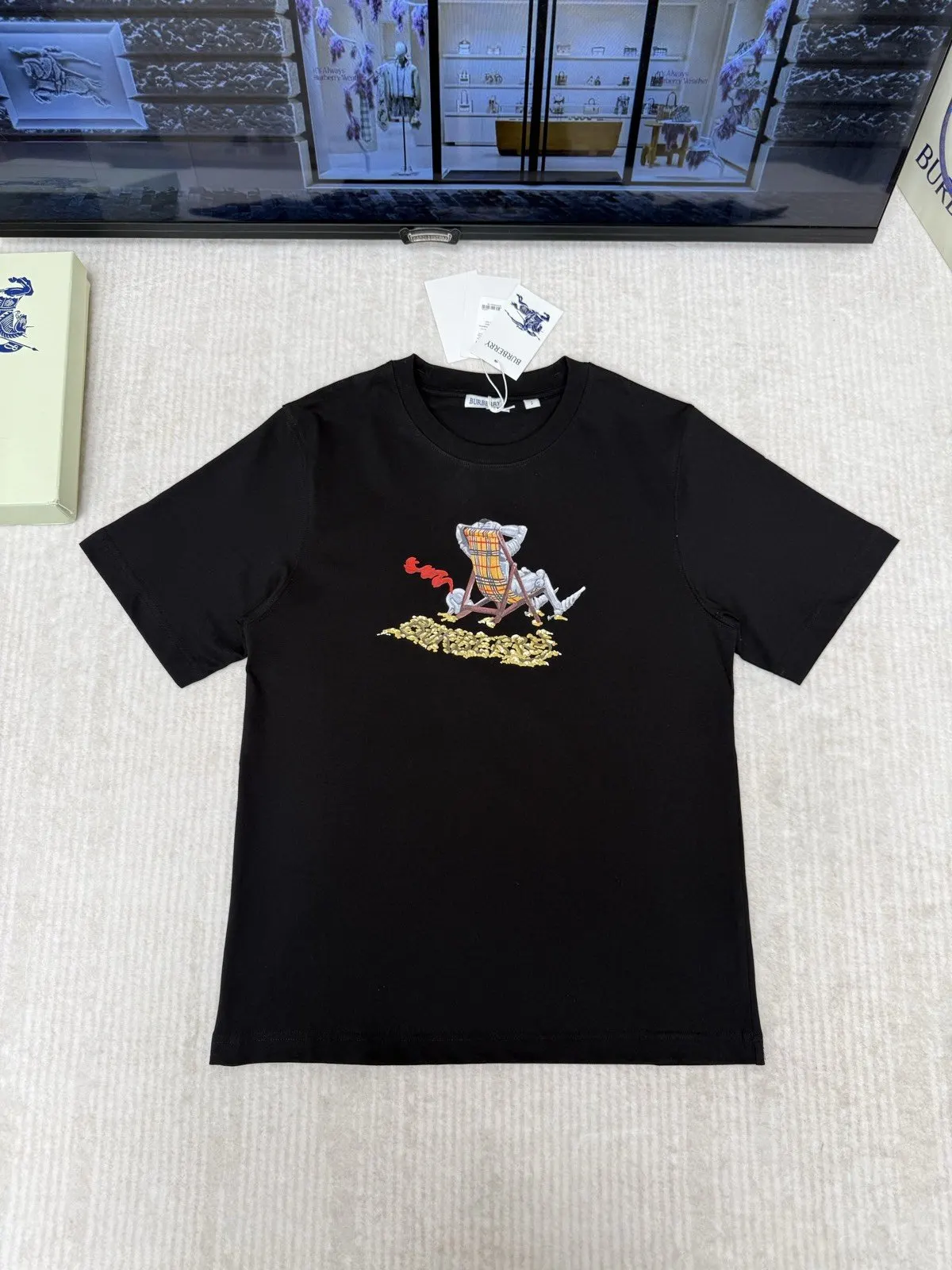 Burberry 黑色 字母 印花 针织衫 质感针织款
