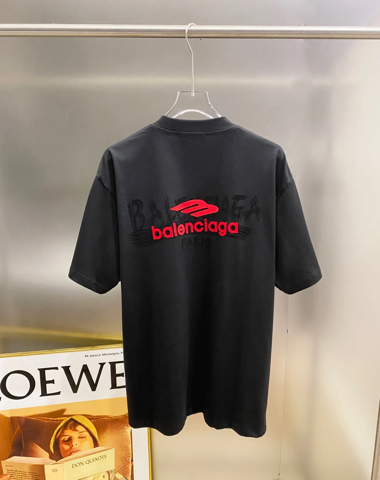 Balenciaga Cotton Logo Short Sleeve T-Shirt Loose Casual