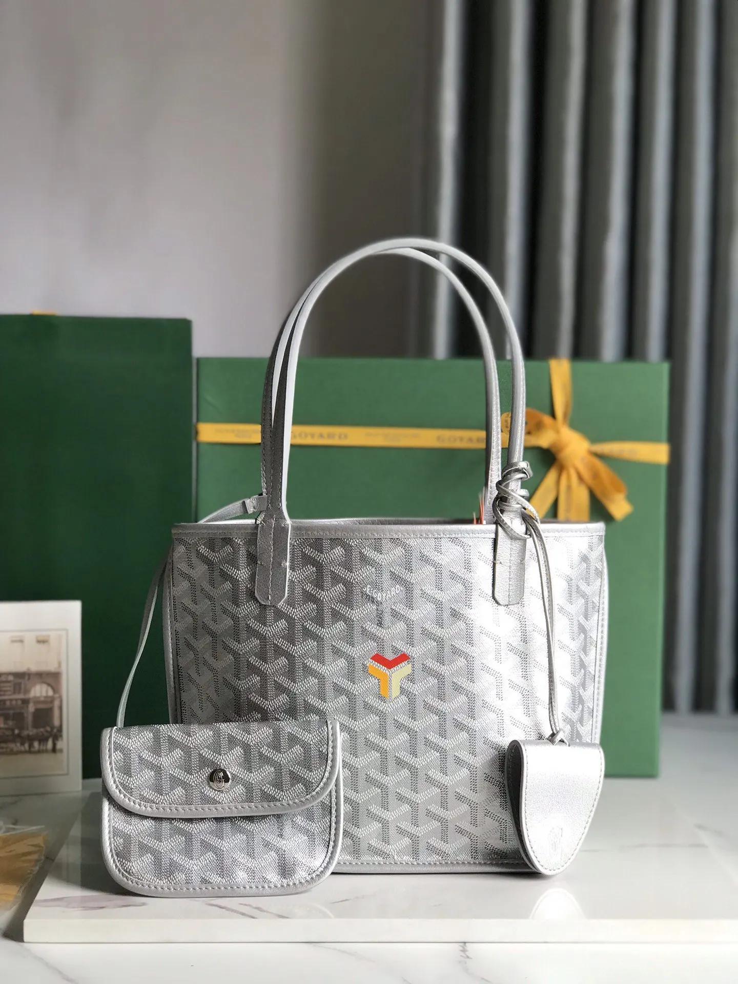 小牛皮 Anjou Mini 限量定制 三色Y形字母彩绘款 托特包 大容量托特款