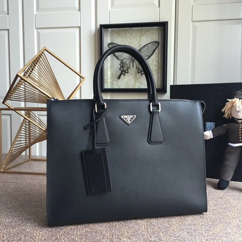 Black Briefcase Business Commuter Leather