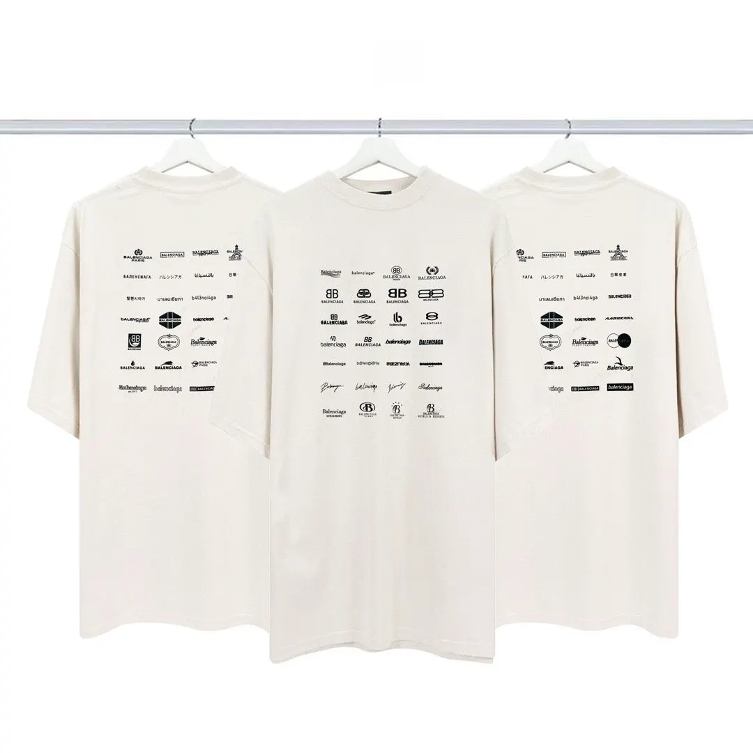 Balenciaga Cotton Logo Short Sleeve T-Shirt Street Casual