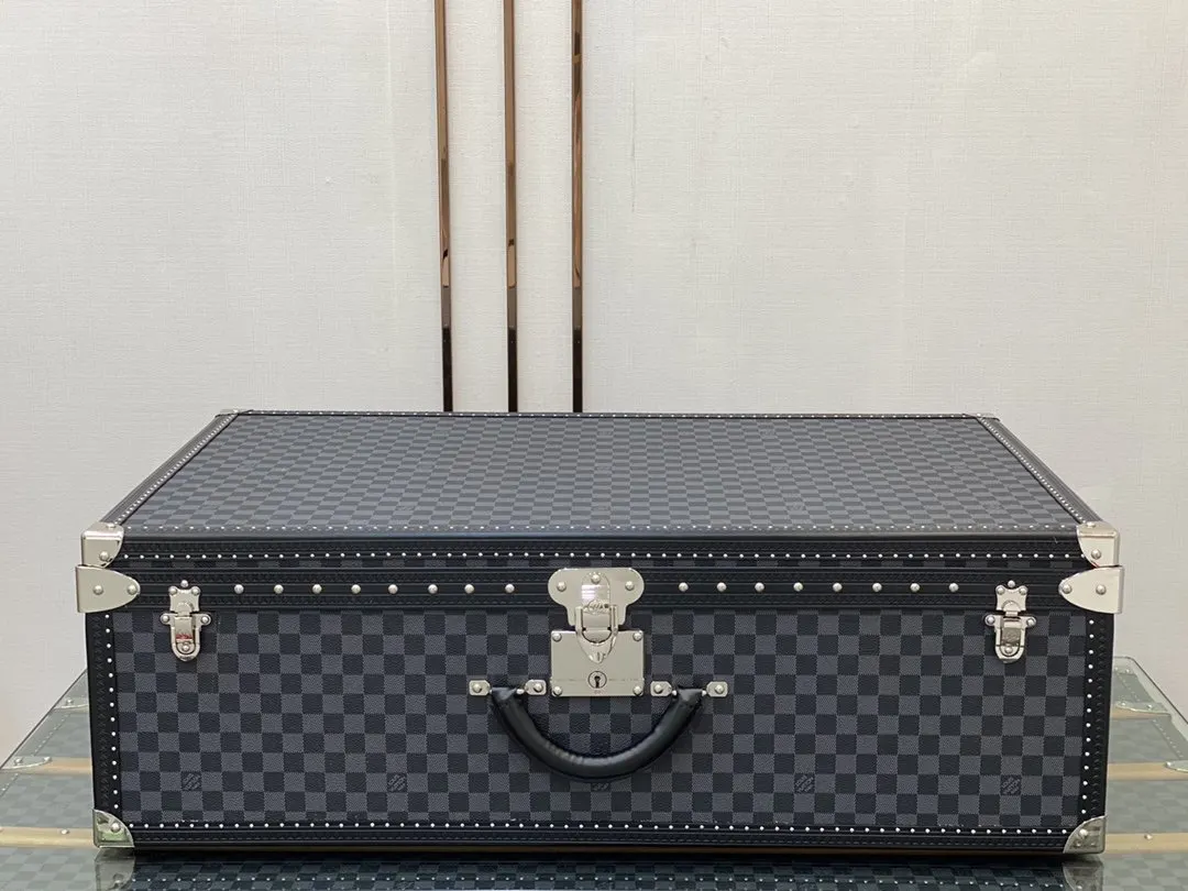 LV 金色 帆布 硬箱 纯铜五金 硬箱 著名的Alz 行李箱 旅行拉杆款 輕便出行款