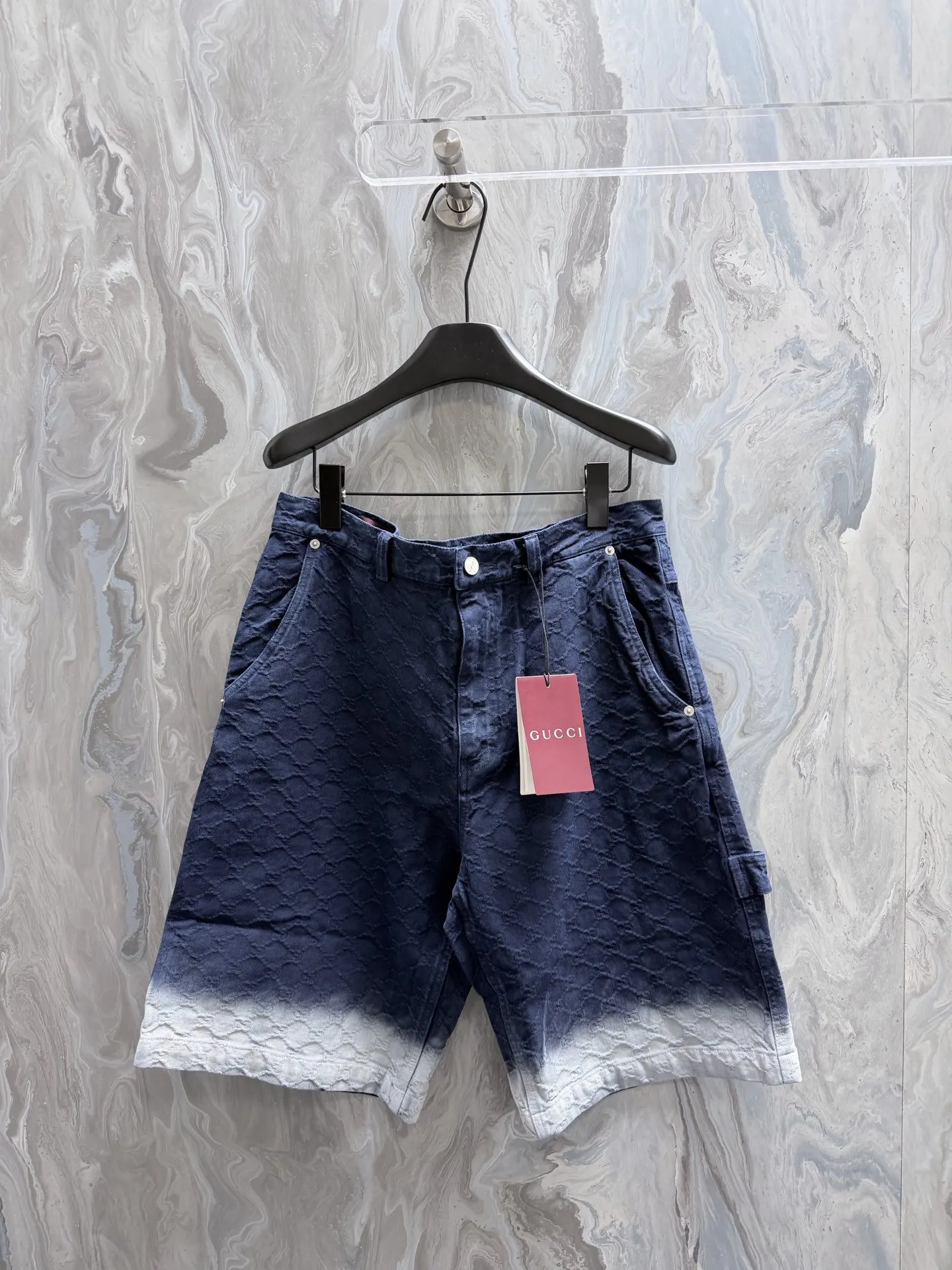 Gucci 雙G扣牛皮腰帶 灰色
