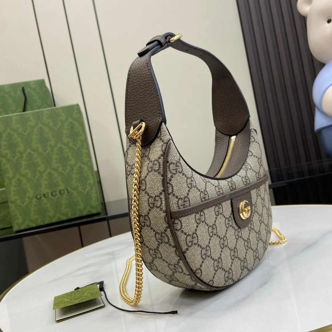 Gucci 棕色 金色 帆布 鏈條包 精致鏈條款