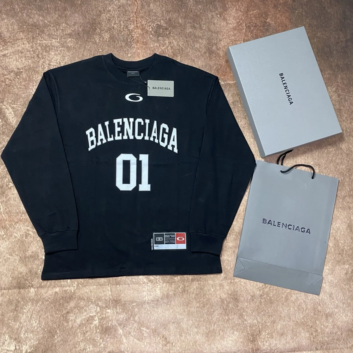 Balenciaga BLCG Cotton Long Sleeve T-Shirt Street Casual