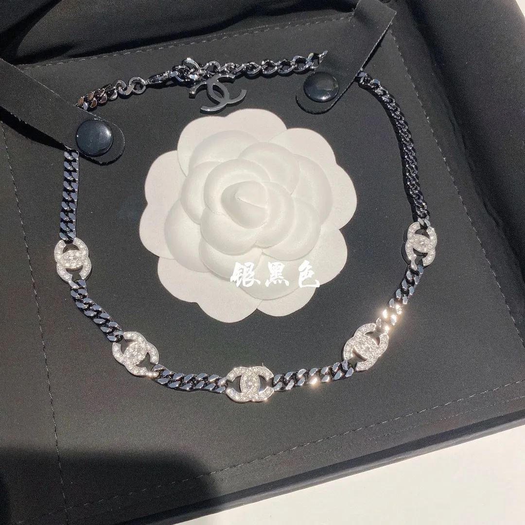 Chanel 黑色/银色 项链