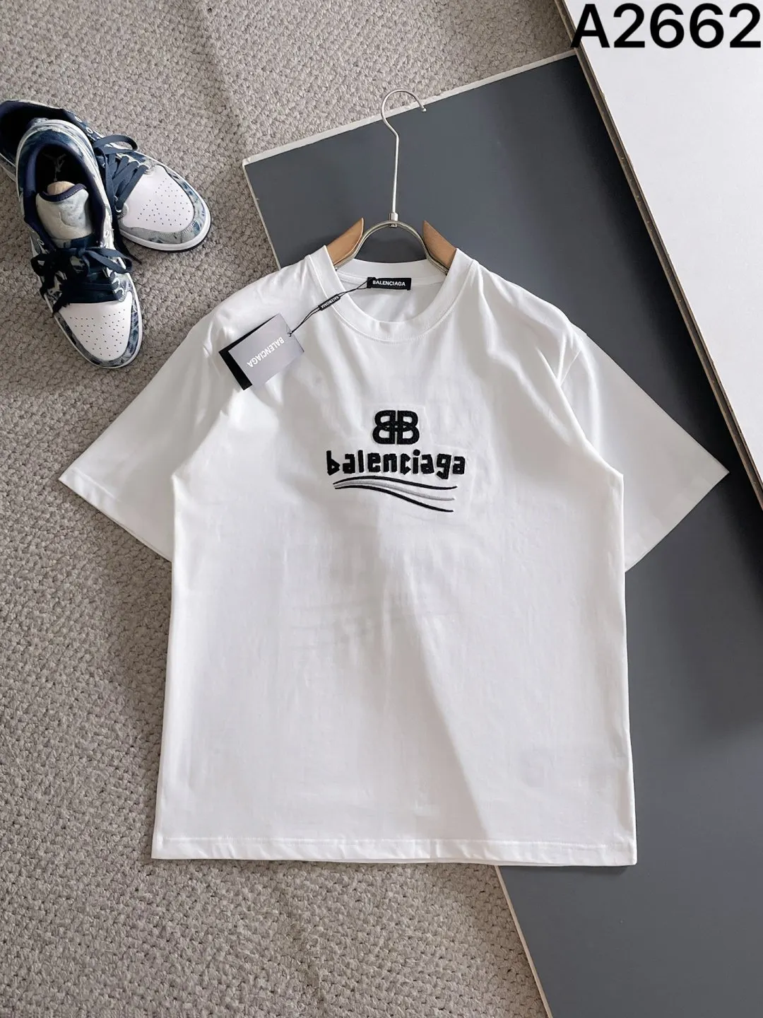 Balenciaga 黑色 純棉 Logo 短袖T恤 街頭休閒款