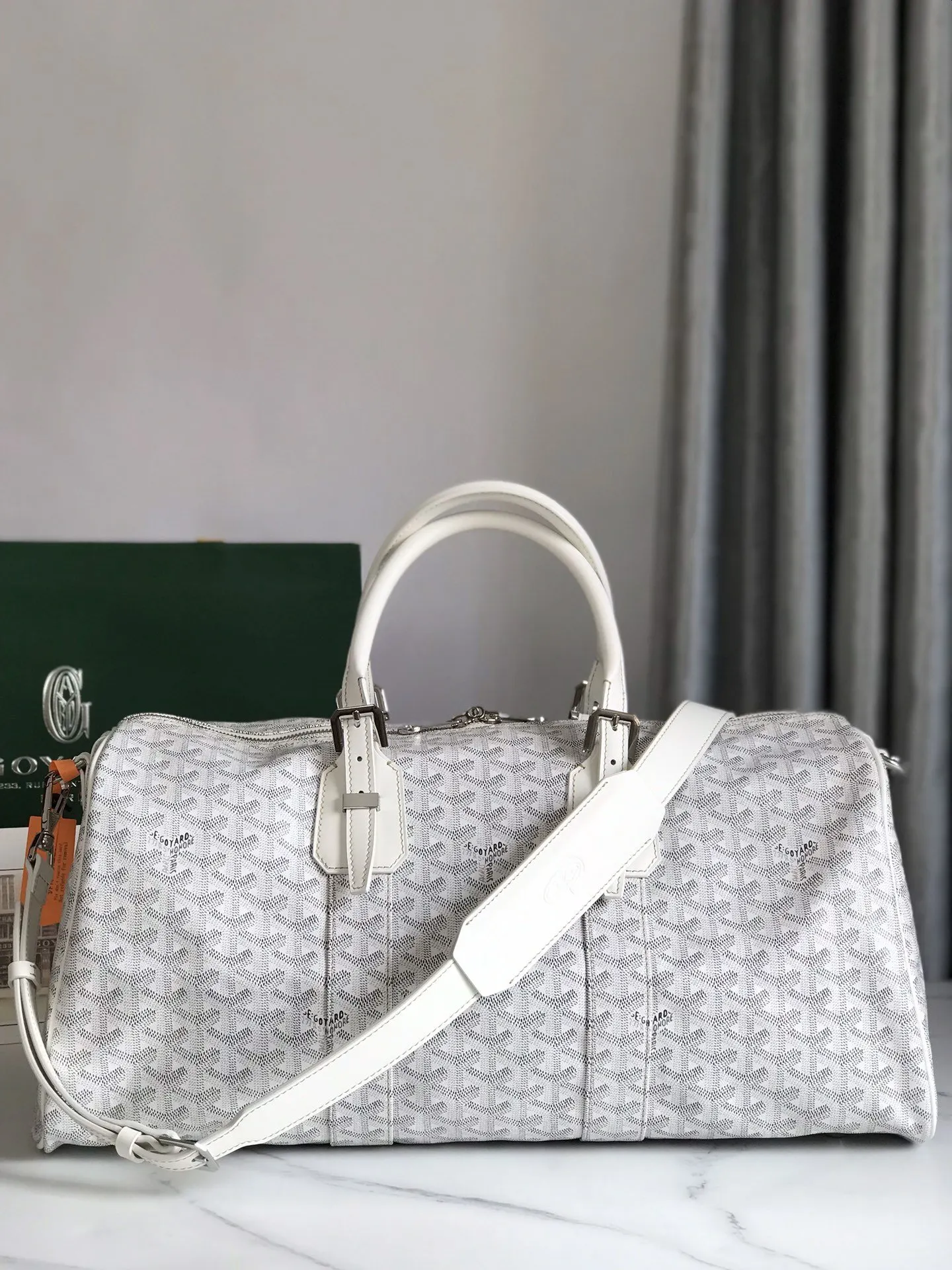 Goyard 深藍 酒紅 小牛皮 旅行袋 大容量旅行款