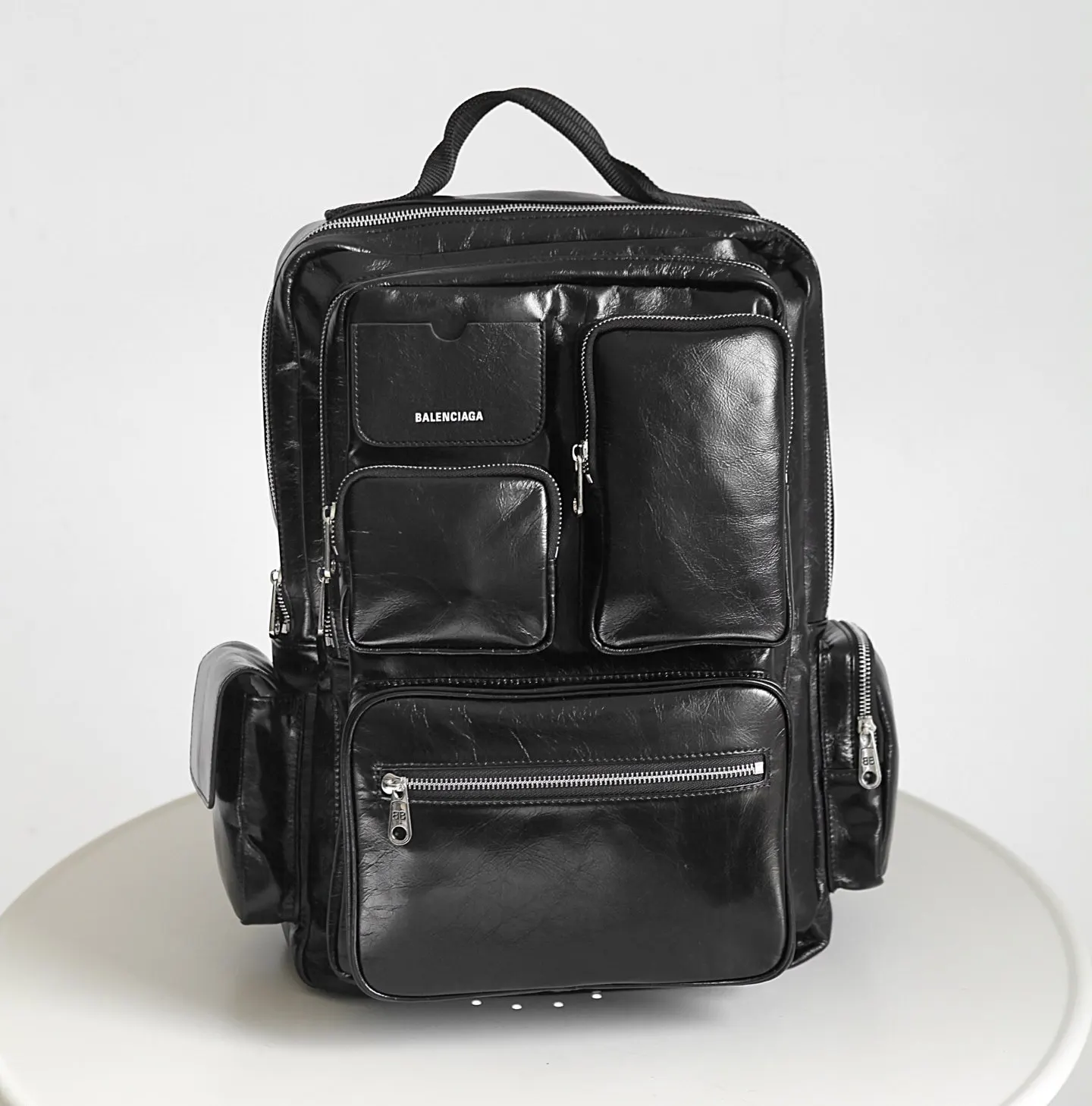 Balenciaga 銀色 羊皮 雙肩包 休閒雙肩款