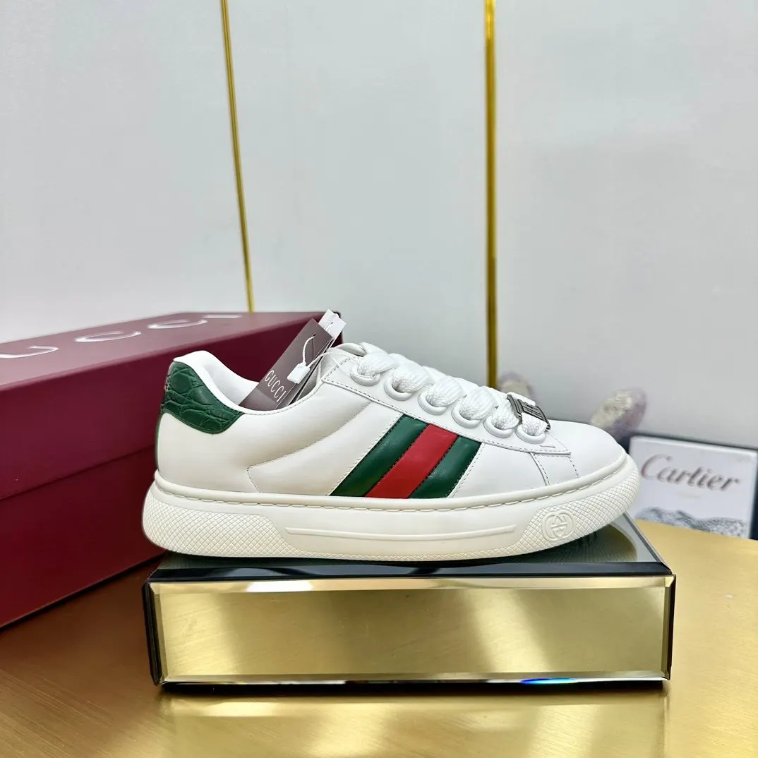 Gucci Ace white shoes, casual versatile, red