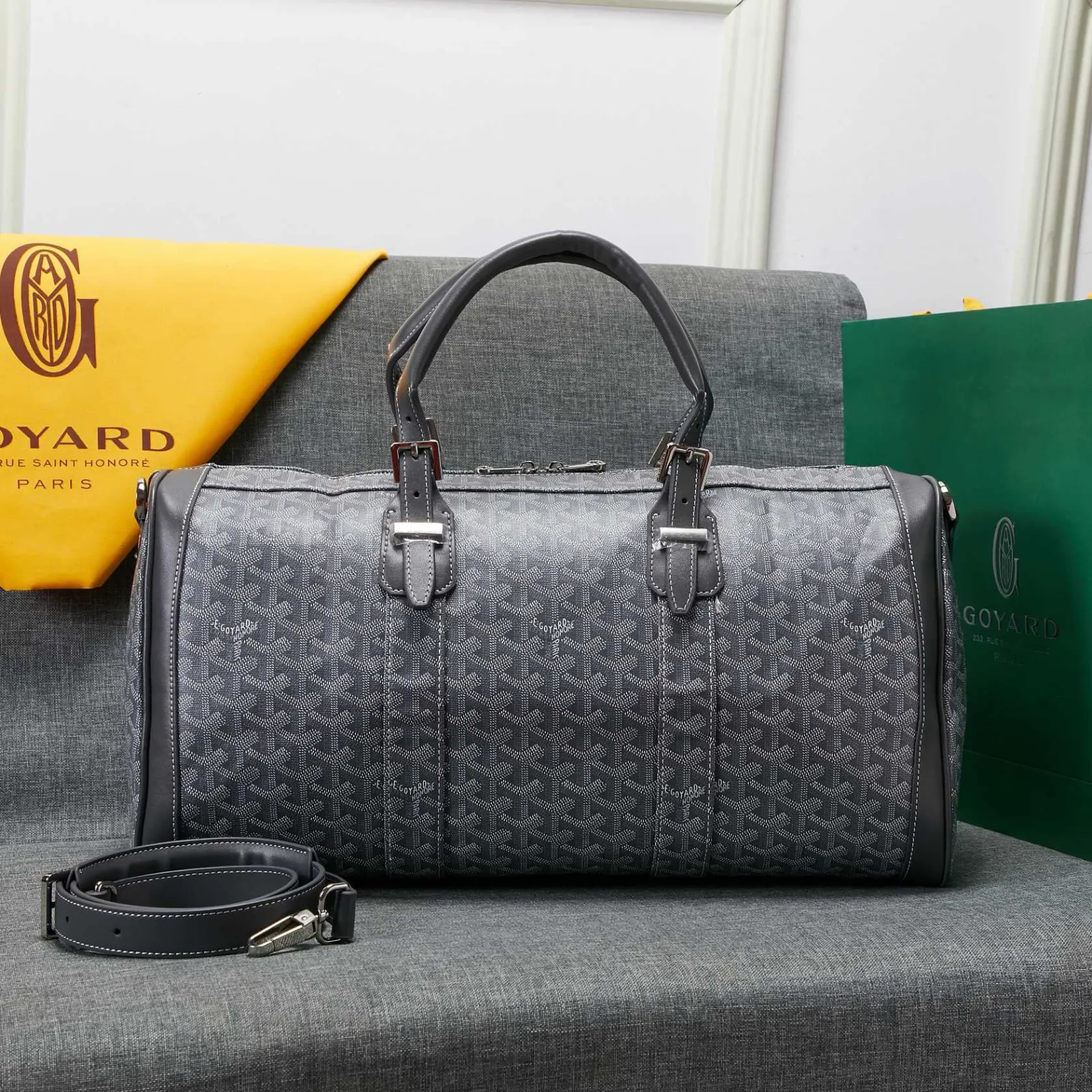 Goyard 吴亦凡同款包男女同款口袋GY戈雅旅行袋手提單肩短 大容量旅行款