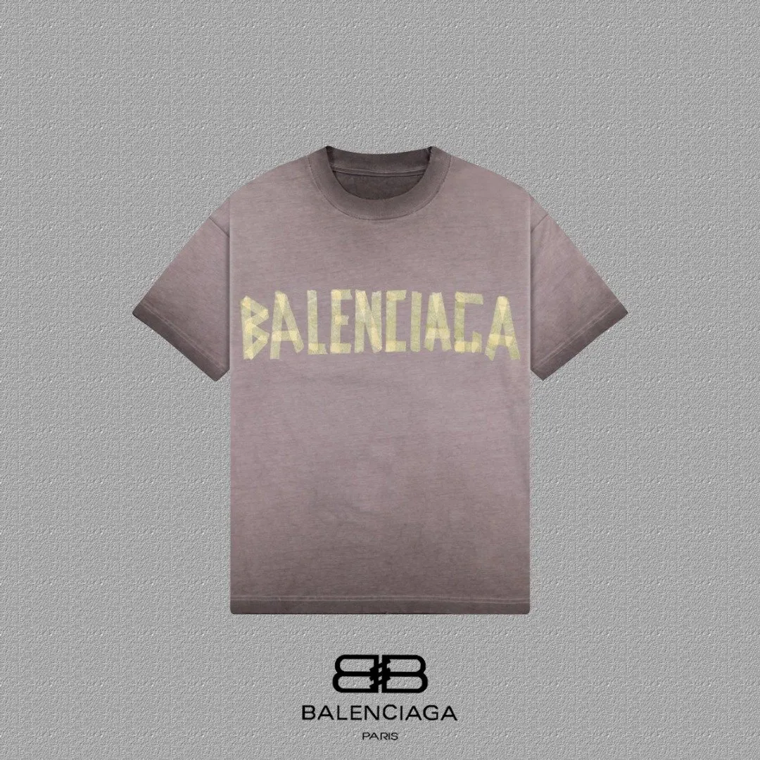 Balenciaga Gray Logo Short Sleeve T-Shirt Street Casual