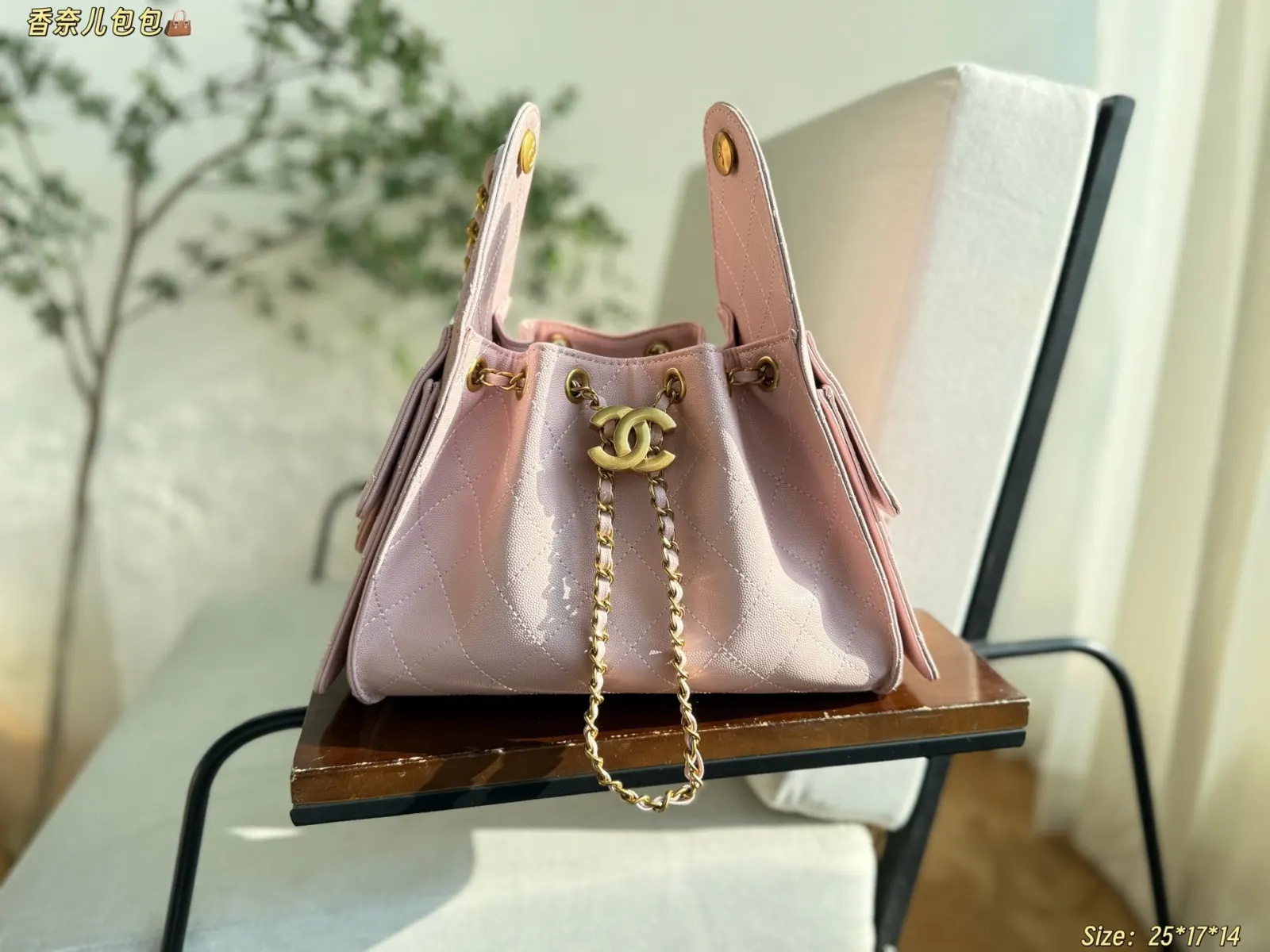 Gold Hobo Shoulder Bag Vintage Leather