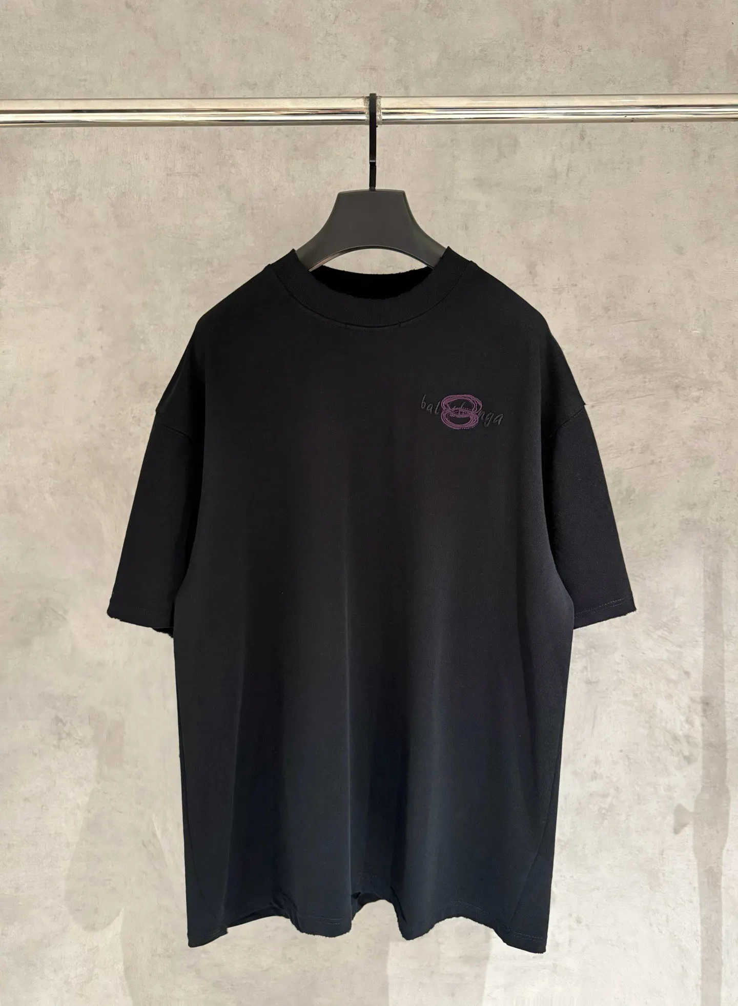 Balenciaga 25SS Embroidery Cotton Short Sleeve T-Shirt Street Casual