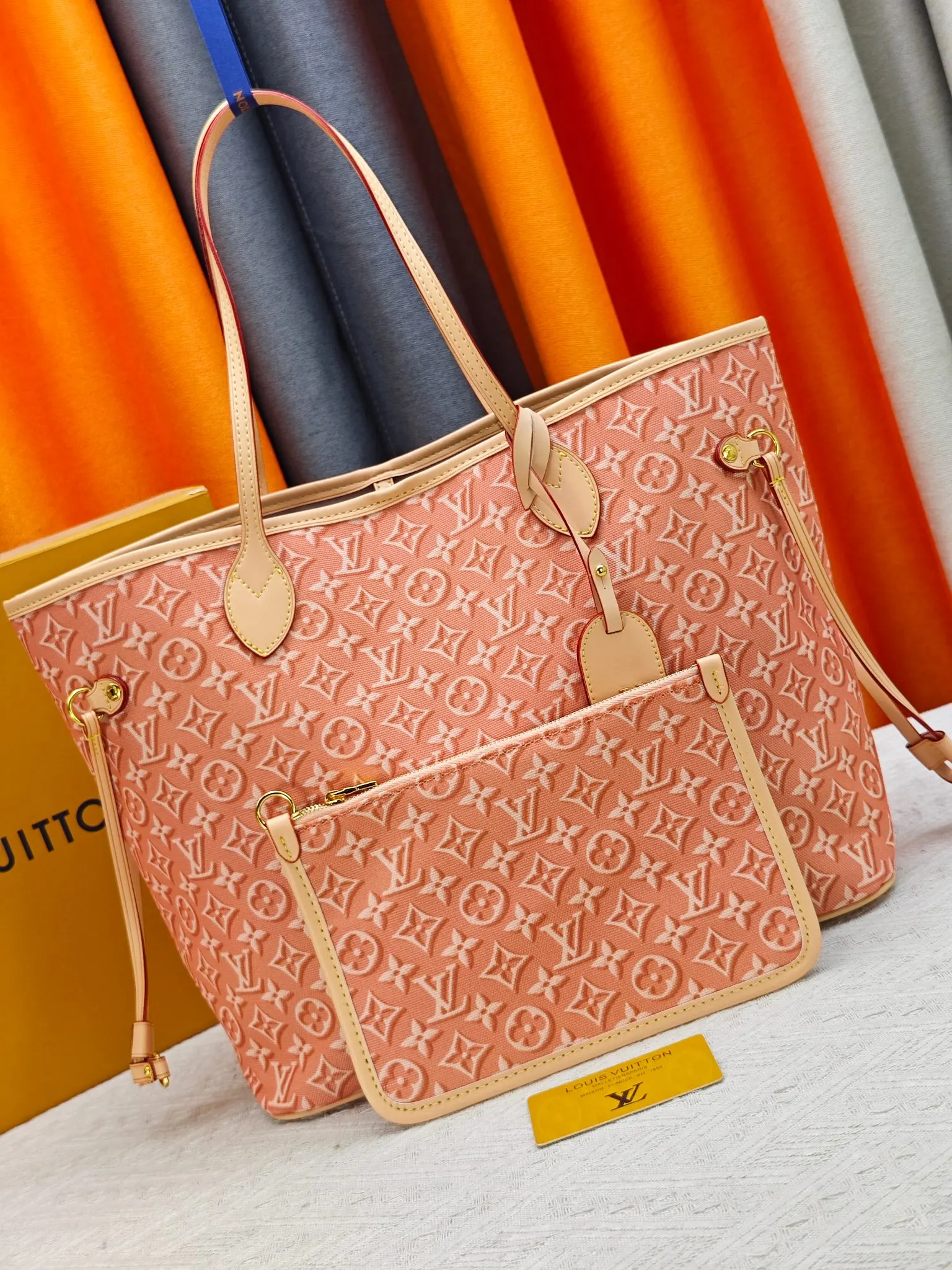 Neverfull 老花 牛仔 牛皮 收纳包 旅行收纳款