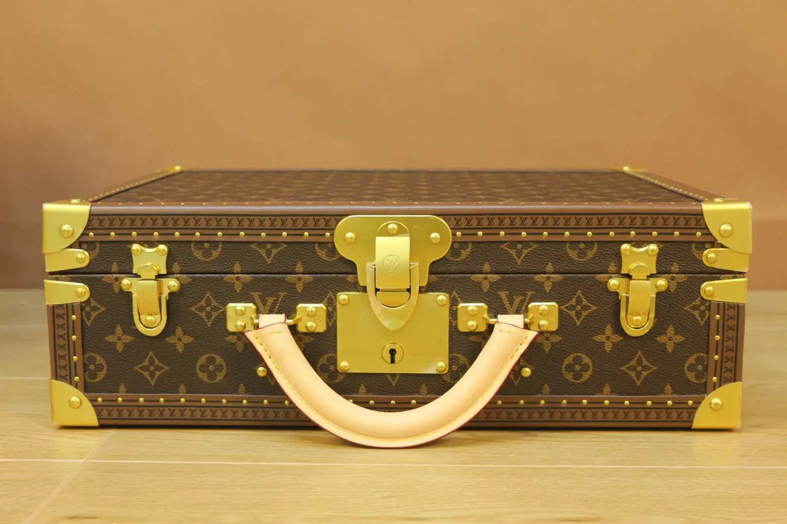 Louis Vuitton Gold Suitcase Travel Lightweight Canvas